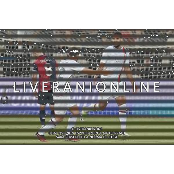 27-9-2023. Cagliari calcio-A.C. Milan. 6° giornata campionato calcio italiano Serie A 2023/2024, Stadio Unipol Domus Cagliari. Foto Salvatore Moi/Agenzia Aldo Liverani s.a.s. Nella foto: Gol ed esultanza Milan in trasferta contro il Cagliari, nello stadio Unipol Domus di Cagliari. Segna: Fikayo Tomori Milan ©MOI SALVATORE / AGENZIA ALDO LIVERANI SAS