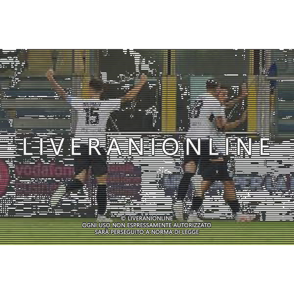 Anthony Partipilo (Parma Calcio) celebrates after scoring a goal with teammates during the Italian Serie B match Parma Calcio vs SSC Bari on September 27, 2023 at the Ennio Tardini stadium in Parma, Italy. Photo by Emmanuele Mastrodonato/ag. Aldo Liverani sas
