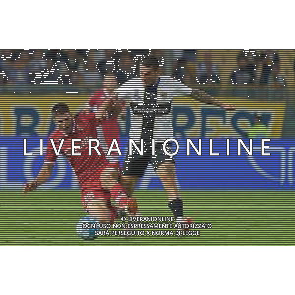 Ilias Koutsoupias (SSC Bari) and Anthony Partipilo (Parma Calcio)
