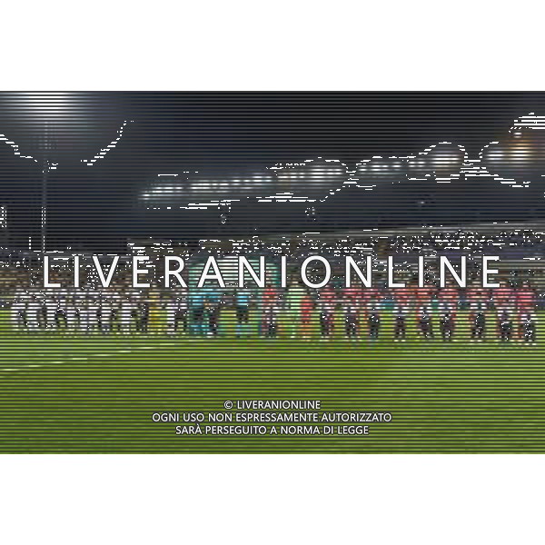 Parma Calcio and SSC Bari teams lined up during the Italian Serie B match Parma Calcio vs SSC Bari on September 27, 2023 at the Ennio Tardini stadium in Parma, Italy. Photo by Emmanuele Mastrodonato/ag. Aldo Liverani sas