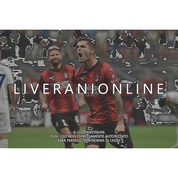 Milan vs Lazio nella foto Christian Mate Pulisic (Milan) esulta dopo il gol dell\'1 a 0 Milano 30-09-2023 Stadio Giuseppe Meazza - San Siro Campionato Serie A TIM - 7a giornata foto Roberto Garavaglia/ag. Aldo Liverani sas/AGENZIA ALDO LIVERANI SAS