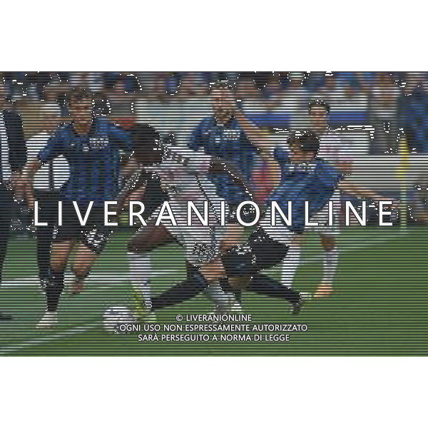 Atalanta vs Juventus nella foto Moise Kean (Juventus) e Marten de Roon (Atalanta) Bergamo 01-10-2023 Gewiss Stadium - Stadio Atleti Azzurri d\'Italia Campionato Serie A TIM - 7a giornata foto Roberto Garavaglia/ag. Aldo Liverani sas