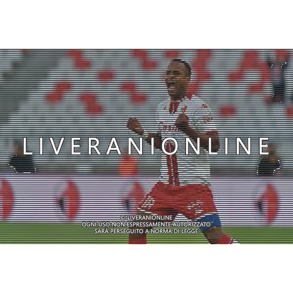 Davide Diaw (SSC Bari) celebrates after scoring a goal during the Italian Serie B match SSC Bari vs Como 1907 on October 01,, 2023 at the San Nicola stadium in Bari, Italy. Photo by Emmanuele Mastrodonato/ag. Aldo Liverani sas