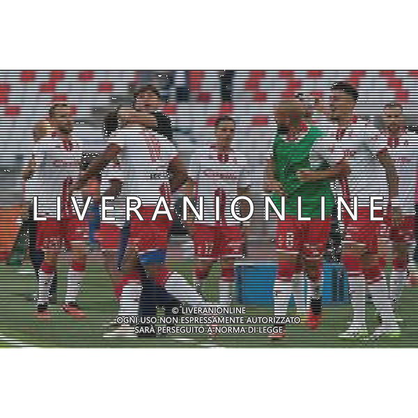 Davide Diaw (SSC Bari) celebrates after scoring a goal with coach Michele Mignani (SSC Bari) during the Italian Serie B match SSC Bari vs Como 1907 on October 01,, 2023 at the San Nicola stadium in Bari, Italy. Photo by Emmanuele Mastrodonato/ag. Aldo Liverani sas
