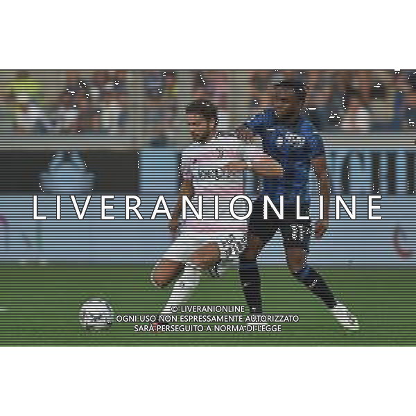 Atalanta vs Juventus nella foto Manuel Locatelli (Juventus) e Ademola Lookman (Atalanta) Bergamo 01-10-2023 Gewiss Stadium - Stadio Atleti Azzurri d\'Italia Campionato Serie A TIM - 7a giornata foto Roberto Garavaglia/ag. Aldo Liverani sas
