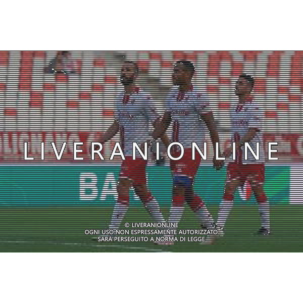 Valerio Di Cesare (SSC Bari), Davide Diaw (SSC Bari) and Nicola Bellomo (SSC Bari) during the Italian Serie B match SSC Bari vs Como 1907 on October 01,, 2023 at the San Nicola stadium in Bari, Italy. Photo by Emmanuele Mastrodonato/ag. Aldo Liverani sas