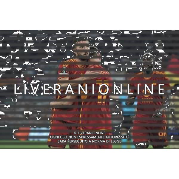Roma vs Servette - Europa League - 2 giornata - Stadio Olimpico - Roma 05-10-2023 nella foto Esultanza Cristante e Belotti ©Federico Gaetano / AGENZIA ALDO LIVERANI SAS