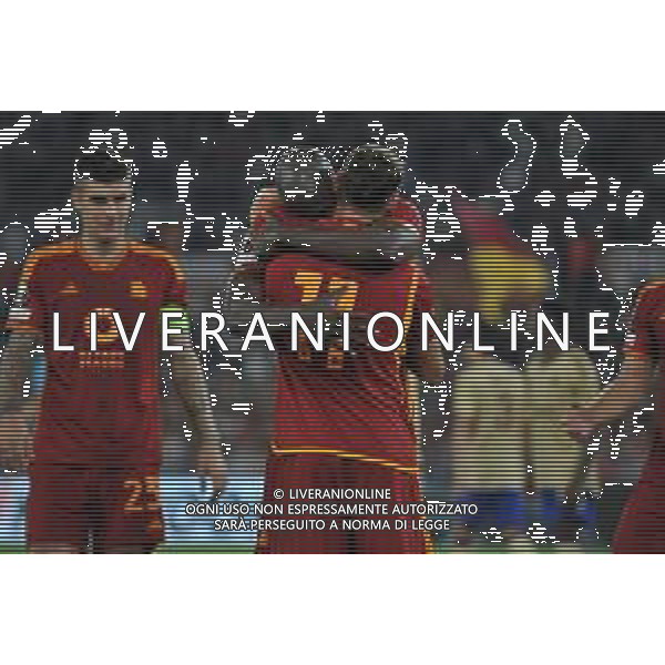 Roma vs Servette - Europa League - 2 giornata - Stadio Olimpico - Roma 05-10-2023 nella foto Esultanza Lukaku e Belotti ©Federico Gaetano / AGENZIA ALDO LIVERANI SAS