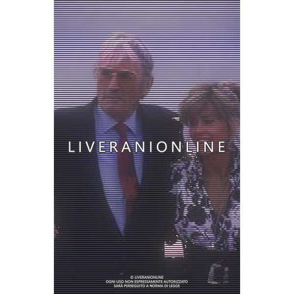 DIAP-RETROSPETTIVA GREGORY PECK ATTORE NELLA FOTO GREGORY PECK CON JANE FONDA A CANNES NELL\'ANNO 1989 AG ALDO LIVERANI SAS 