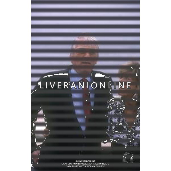 DIAP-RETROSPETTIVA GREGORY PECK ATTORE NELLA FOTO GREGORY PECK CON JANE FONDA A CANNES NELL\'ANNO 1989 AG ALDO LIVERANI SAS 