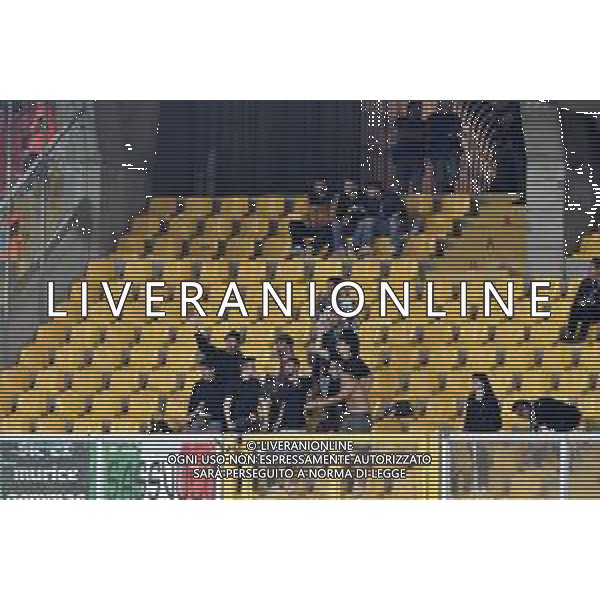 Supporters of US Sassuolo Calcio during the Italian soccer Serie A match US Lecce vs US Sassuolo on October 06, 2023 at Via del Mare Stadium in Lecce, Italy. Photo by Emmanuele Mastrodonato/ag. Aldo Liverani sas / AGENZIA ALDO LIVERANI SAS