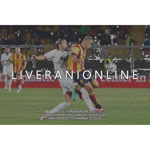 Nikola Krstovic (US Lecce) and Gian Marco Ferrari of US Sassuolo during the Italian soccer Serie A match US Lecce vs US Sassuolo on October 06, 2023 at Via del Mare Stadium in Lecce, Italy. Photo by Emmanuele Mastrodonato/ag. Aldo Liverani sas / AGENZIA ALDO LIVERANI SAS