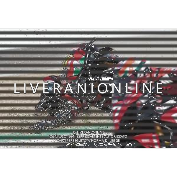 IMOLA 07 10 2023 AUTODROMO ENZO E DINO FERRARI CAMPIONATO ITALIANO VELOCITA\' GARA 1 SUPERBIKE VINCITORE LORENZO ZANETTI NELLA FOTO LORENZO ZANETTI E LA CADUTA DI MICHELE PIRRO ALLA VARIANTE BASSA ©SANNA / AGENZIA ALDO LIVERANI SAS