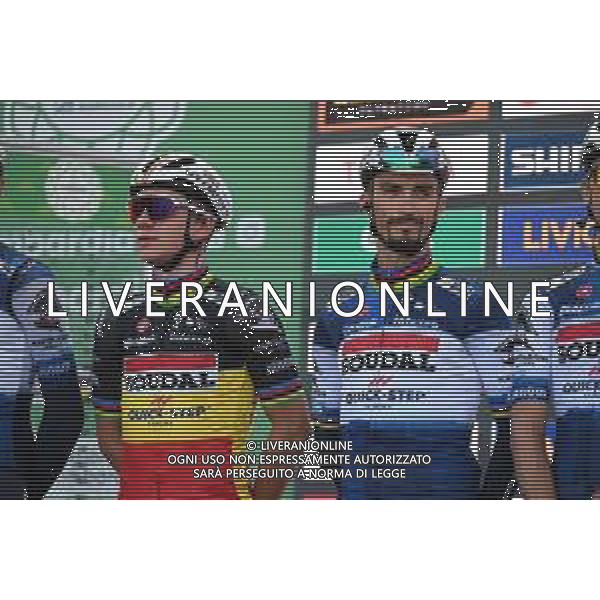 07-10-2023 Giro Di Lombardia; 2023, Soudal - Quickstep; Evenepoel, Remco; Alaphilippe, Julian; Como; ©SIROTTI / AGENZIA ALDO LIVERANI SAS