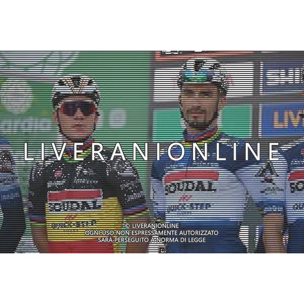 07-10-2023 Giro Di Lombardia; 2023, Soudal - Quickstep; Evenepoel, Remco; Alaphilippe, Julian; Como; ©SIROTTI / AGENZIA ALDO LIVERANI SAS