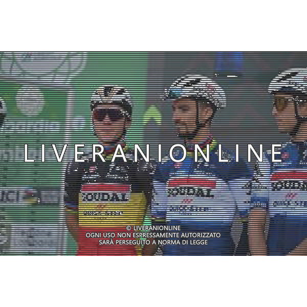 07-10-2023 Giro Di Lombardia; 2023, Soudal - Quickstep; Evenepoel, Remco; Alaphilippe, Julian; Como; ©SIROTTI / AGENZIA ALDO LIVERANI SAS