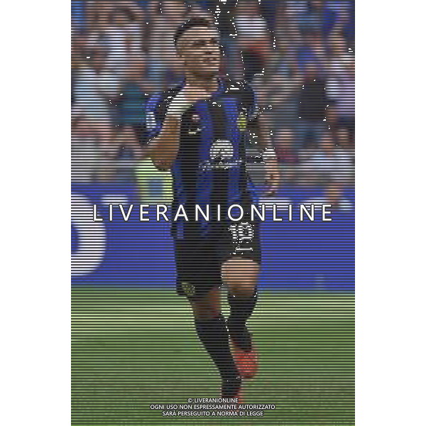 Inter vs Bologna nella foto Lautaro Martinez (Inter) esulta dopo il gol del 2 a 0 Milano 07-10-2023 Stadio Giuseppe Meazza - San Siro Campionato Serie A TIM - 8a giornata foto Roberto Garavaglia/ag. Aldo Liverani sas/ AGENZIA ALDO LIVERANI SAS