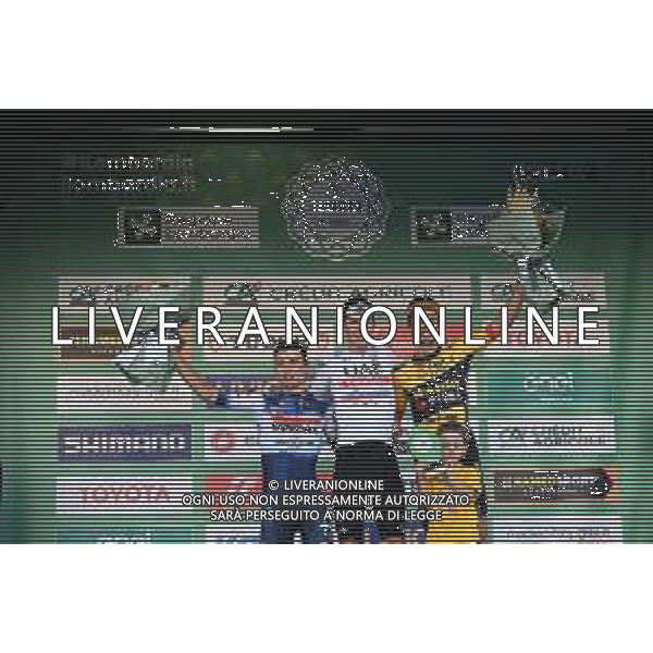 07-10-2023 Giro Di Lombardia; 2023, Uae Emirates; Pogacar, Tadej; Masnada, Fausto; Roglic, Primoz; Figlio Roglic, Primoz; Bergamo; ©SIROTTI / AGENZIA ALDO LIVERANI SAS