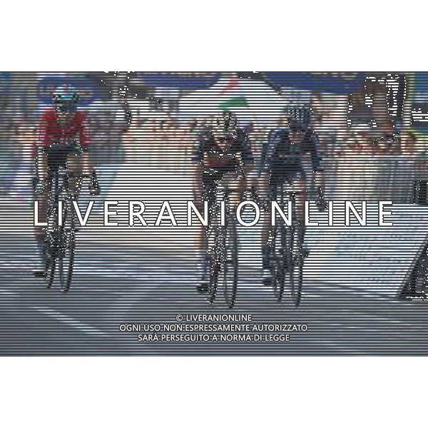 07-10-2023 Giro Di Lombardia; 2023, Soudal - Quickstep; 2023, Dsm - Firmenich; 2023, Lotto - Dstny; Evenepoel, Remco; Bardet, Romain; Kron, Andreas Lorentz; Bergamo; ©SIROTTI / AGENZIA ALDO LIVERANI SAS