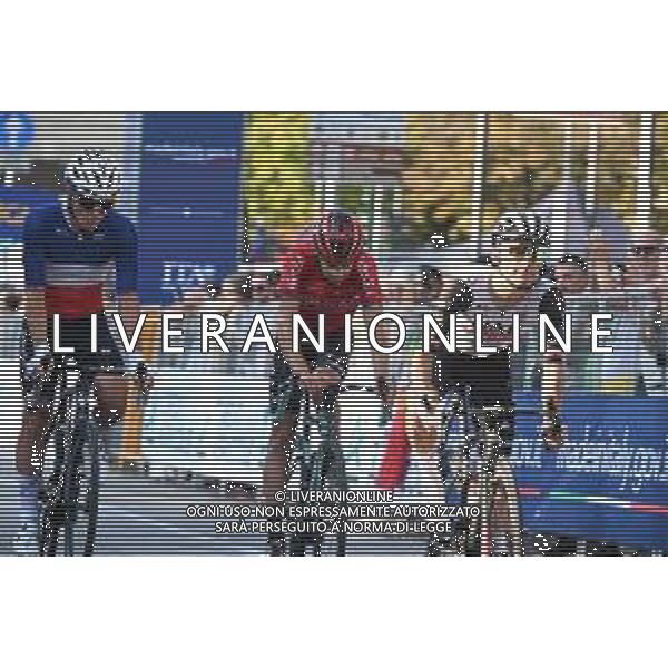 07-10-2023 Giro Di Lombardia; 2023, Uae Emirates; 2023, Groupama - Fdj; Majka, Rafal; Champoussin, Clement; Madouas, Valentin; Bergamo; ©SANNA / AGENZIA ALDO LIVERANI SAS