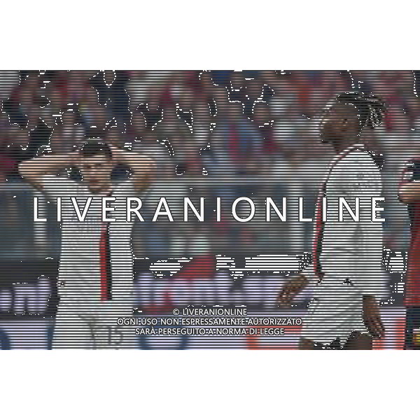 Genoa vs Milan nella foto Luka Jovic (Milan) e Rafael Leao (Milan) delusione dopo occasione da gol fallita Genova 07-10-2023 Stadio Luigi Ferraris - Marassi Campionato Serie A TIM - 8a giornata foto Roberto Garavaglia/ag. Aldo Liverani sas/ AGENZIA ALDO LIVERANI SAS