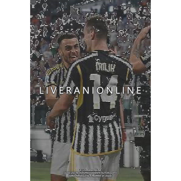 Torino 07.10.2023 Allianz Stadium @Manuela Viganti/Ag. Aldo Liverani sas Juventus vs Torino Campionato Calcio Serie A TIM 2023/2024 8a giornata Nella foto: esultanza arkadiusz milik e filip kostic dopo il gol