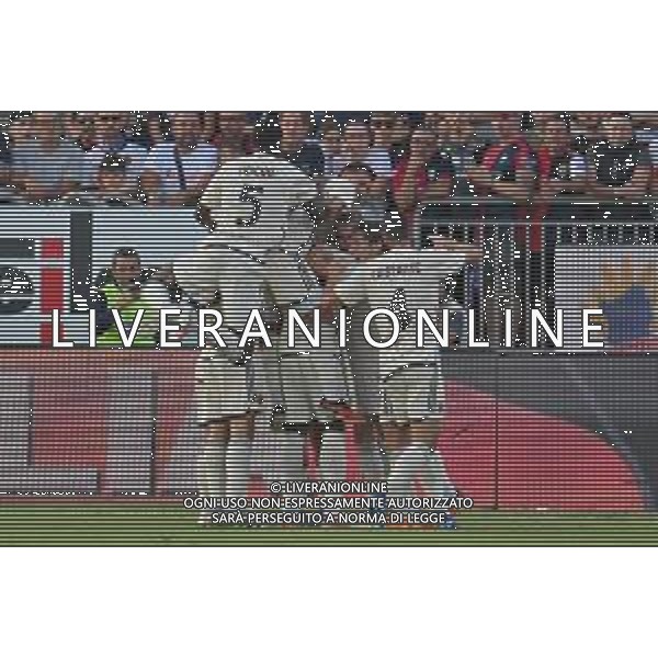 8-10-2023. Cagliari calcio-A.S. Roma. 8° giornata campionato calcio italiano Serie A 2023/2024, Stadio Unipol Domus Cagliari. Foto Salvatore Moi/Agenzia Aldo Liverani s.a.s. Nella foto: Gol ed esultanza Roma in trasferta contro il Cagliari, nello stadio Unipol Domus di Cagliari. Segna:Romelu Lukaku Roma ©MOI SALVATORE / AGENZIA ALDO LIVERANI SAS