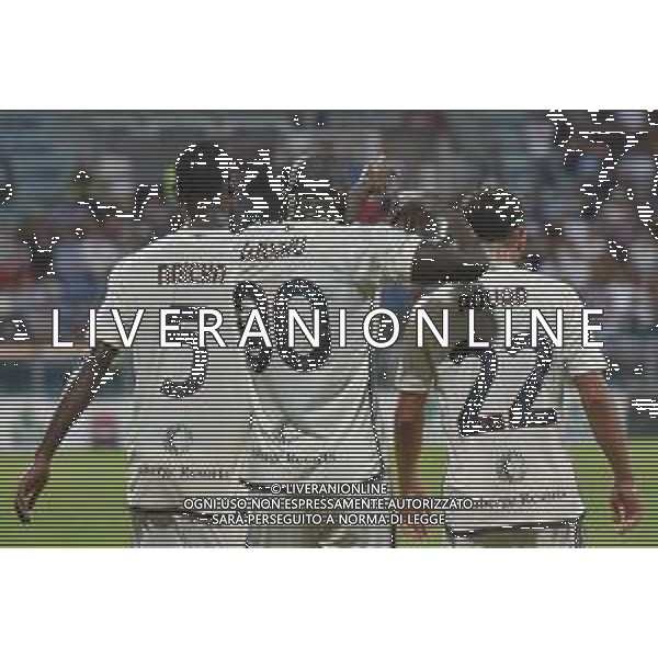 8-10-2023. Cagliari calcio-A.S. Roma. 8° giornata campionato calcio italiano Serie A 2023/2024, Stadio Unipol Domus Cagliari. Foto Salvatore Moi/Agenzia Aldo Liverani s.a.s. Nella foto: Gol ed esultanza Roma in trasferta contro il Cagliari, nello stadio Unipol Domus di Cagliari. Segna:Romelu Lukaku Roma ©MOI SALVATORE / AGENZIA ALDO LIVERANI SAS