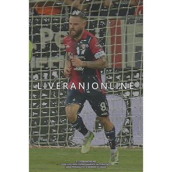 8-10-2023. Cagliari calcio-A.S. Roma. 8° giornata campionato calcio italiano Serie A 2023/2024, Stadio Unipol Domus Cagliari. Foto Salvatore Moi/Agenzia Aldo Liverani s.as. Nella foto: Gol ed esultanza del Cagliari in casa contro Roma, nello stadio Unipol Domus di Cagliari. Segna: Nahitan Nandez Cagliari su rigore