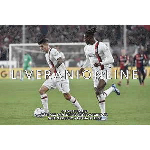 TVRG Como vs Cremonese nella foto un fraseggio tra Christian Mate Pulisic (Milan) SX e Rafael Leao (Milan) DX Como 08-10-2023 Stadio Giuseppe Sinigaglia Campionato Serie BKT - 9a giornata foto Roberto Garavaglia/ag. Aldo Liverani sas
