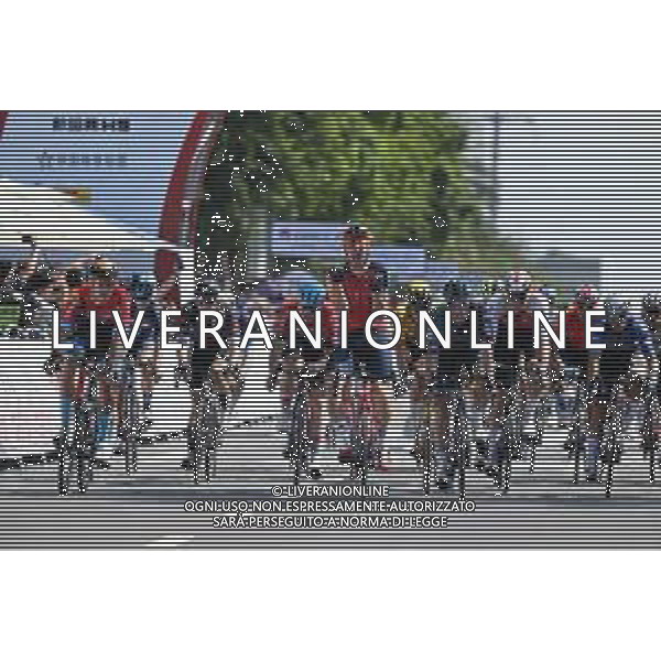 12-10-2023 Tour Of Guangxi; Tappa 01 Beihai - Beihai; 2023, Ineos Grenadiers; 2023, Bahrain - Victorious; 2023, Lotto - Dstny; 2023, Tudor; Viviani, Elia; Milan, Jonathan; De Lie, Arnaud; De Kleijn, Arvid; Beihai; ©SIROTTI / AGENZIA ALDO LIVERANI SAS