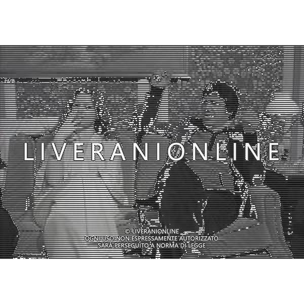 NEG-RETROSPETTIVA MILLA SANNONER ATTRICE NELLA FOTO MILLA SANNONER CON FRANCO FRANCHI A MILANO NELL\'ANNO 1975 TRASMISSIONE RAI AG ALDO LIVERANI SAS  