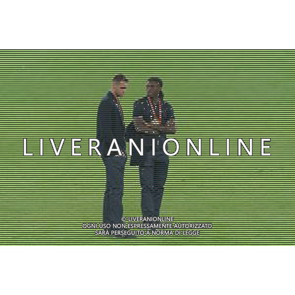 BARI, ITALY - OCTOBER 13: Federico Gatti and Moise Kean of Italy during pitch inspection at Stadio San Nicola on October 13, 2023 in Bari, Italy. (Photo by Emmanuele Mastrodonato/ag. Aldo Liverani sas)/AGENZIA ALDO LIVERANI SAS