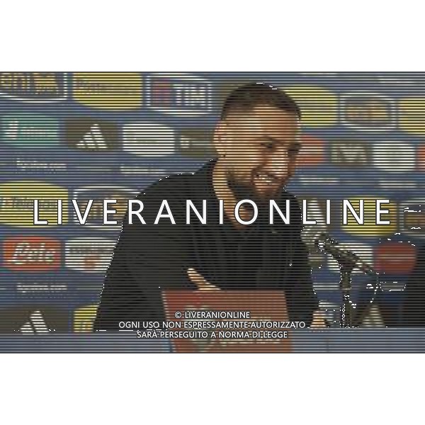 Gianluigi Donnarumma of Italy speaks with the media during a press conference at Stadio San Nicola on October 13, 2023 in Bari, Italy. (Photo by Emmanuele Mastrodonato/ag. Aldo LIverani s.a.s.)/AGENZIA ALDO LIVERANI SAS