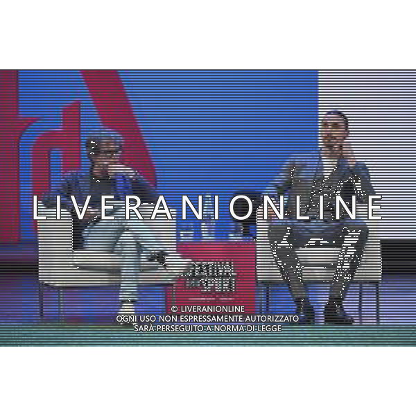 Festival dello Sport 2023 nella foto Luigi Garlando SX e Zlatan Ibrahimovic DX Trento 15-10-2023 Teatro Sociale Zlatan Ibrahimovic io sono il calcio foto Roberto Garavaglia/ag. Aldo Liverani sas/AGENZIA ALDO LIVERANI SAS