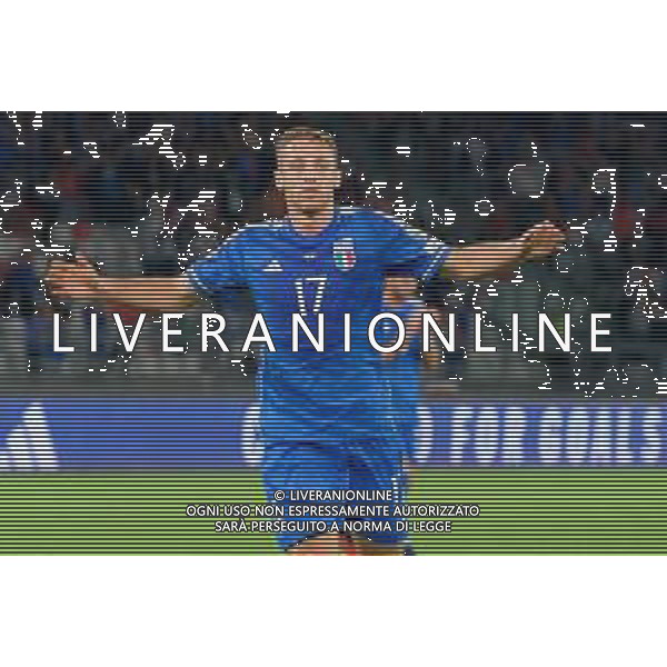 Davide Frattesi of Italy celebrates after scoring a goal during the UEFA EURO 2024 European qualifier match between Italy and Malta at Stadio San Nicola on October 14, 2023 in Bari, Italy. Photo by Emmanuele Mastrodonato/ag. Aldo Liverani sas