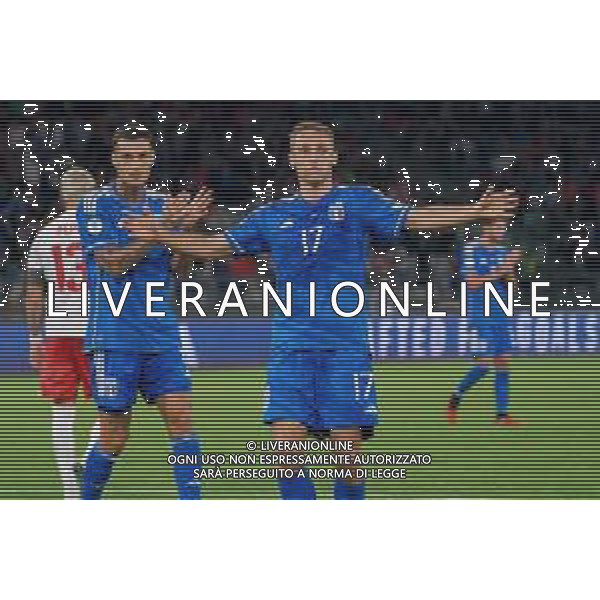 Davide Frattesi of Italy celebrates after scoring a goal during the UEFA EURO 2024 European qualifier match between Italy and Malta at Stadio San Nicola on October 14, 2023 in Bari, Italy. Photo by Emmanuele Mastrodonato/ag. Aldo Liverani sas