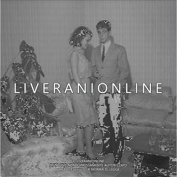 NEG-RETROSPETTIVA GIANNI RIVERA CALCIATORE NELLA FOTO GIANNI RIVERA CON LA FIDANZATA ANNA SPIAGGI NELL\'ANNO 1967 A MILANO AG ALDO LIVERANI SAS