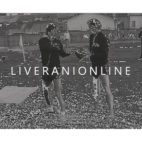 NEG-RETROSPETTIVA GIANNI RIVERA CALCIATORE NELLA FOTO GIANNI RIVERA AD ASIAGO NELL\'ANNO 1975 IN ALLENAMENTO AG ALDO LIVERANI SAS 
