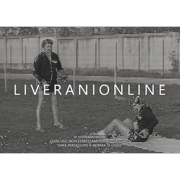 NEG-RETROSPETTIVA GIANNI RIVERA CALCIATORE NELLA FOTO GIANNI RIVERA AD ASIAGO NELL\'ANNO 1975 IN ALLENAMENTO AG ALDO LIVERANI SAS 