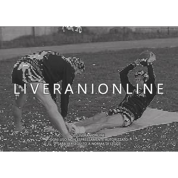NEG-RETROSPETTIVA GIANNI RIVERA CALCIATORE E DIRIGENTE SPORTIVO NELLA FOTO GIANNI RIVERA ALLENAMENTO AD ASIAGO NELL\'ANNO 1975 AG ALDO LIVERANI SAS