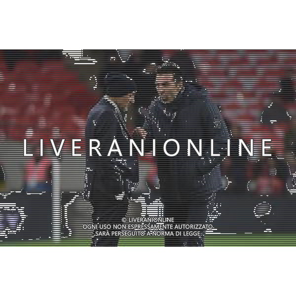 TVRG Inghilterra vs Italia nella foto Luciano Spalletti allenatore Italia SX e Gianluigi Buffon capo delegazione Italia DX parlano prima della gara Londra (ENG) 17-10-2023 Wembley Stadium Gruppo C di qualificazione a UEFA EURO 2024 foto Roberto Garavaglia/ag. Aldo Liverani sas