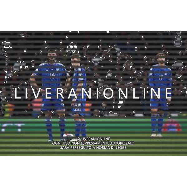 TVRG Inghilterra vs Italia nella foto delusione Italia dopo il gol subito del 3 a 1 Inghilterra Londra (ENG) 17-10-2023 Wembley Stadium Gruppo C di qualificazione a UEFA EURO 2024 foto Roberto Garavaglia/ag. Aldo Liverani sas