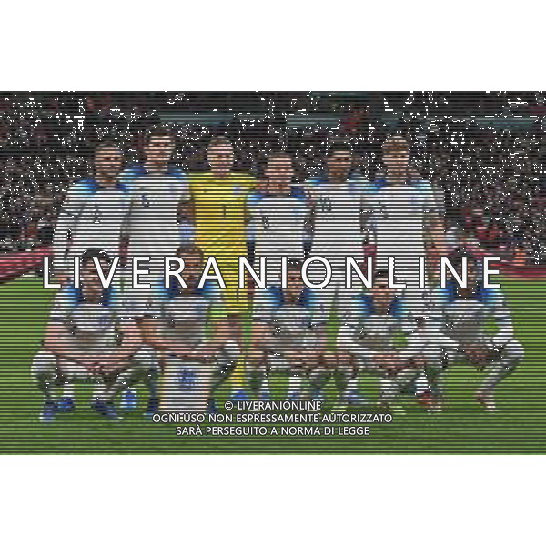TVRG Inghilterra vs Italia nella foto formazione Inghilterra, in piedi da SX Kyle Walker, Harry Maguire, Jordan Pickford, Kalvin Phillips, Jude Bellingham e Jhon Stones; in basso da SX Declan Rice, Kieran Trippier, Harry Kane, Phil Foden e Marcus Rashford Londra (ENG) 17-10-2023 Wembley Stadium Gruppo C di qualificazione a UEFA EURO 2024 foto Roberto Garavaglia/ag. Aldo Liverani sas