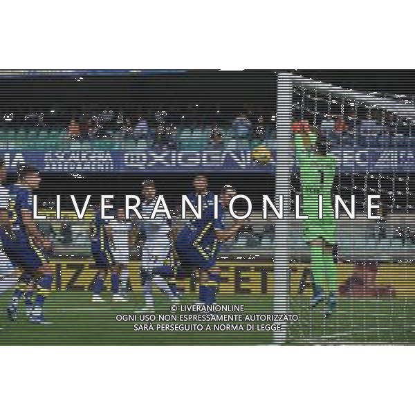 TVRG Hellas Verona vs Napoli nella foto Lorenzo Montipo\' (Hellas Verona) respinge la punizione di Giacomo Raspadori (Napoli) Verona 21-10-2023 Stadio Marcantonio Bentegodi Campionato Serie A TIM - 9a giornata foto Roberto Garavaglia/ag. Aldo Liverani sas