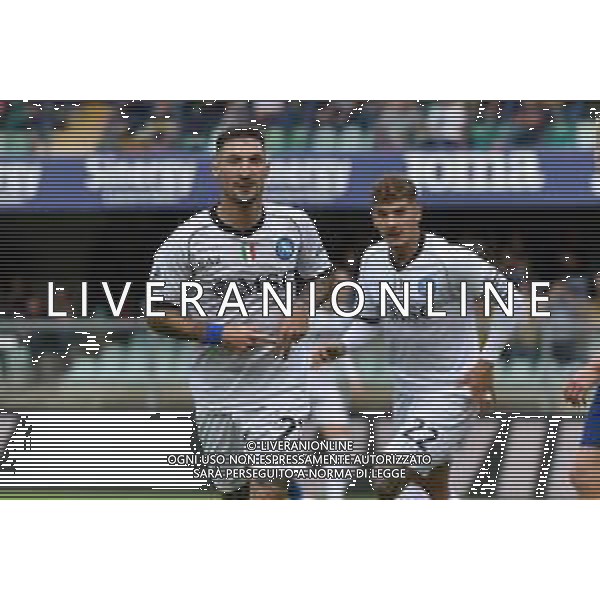 TVRG Hellas Verona vs Napoli nella foto Matteo Politano (Napoli) esulta dopo il gol dell\'1 a 0 Verona 21-10-2023 Stadio Marcantonio Bentegodi Campionato Serie A TIM - 9a giornata foto Roberto Garavaglia/ag. Aldo Liverani sas