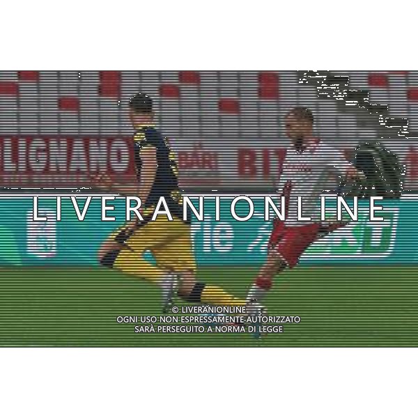 Giuseppe Sibilli of SSC Bari scores a goal of 1-0 during the Italian Serie B match SSC Bari vs Modena FC on October 21, 2023 at the San Nicola stadium in Bari, Italy. Photo by Emmanuele Mastrodonato/ag. Aldo Liverani sas