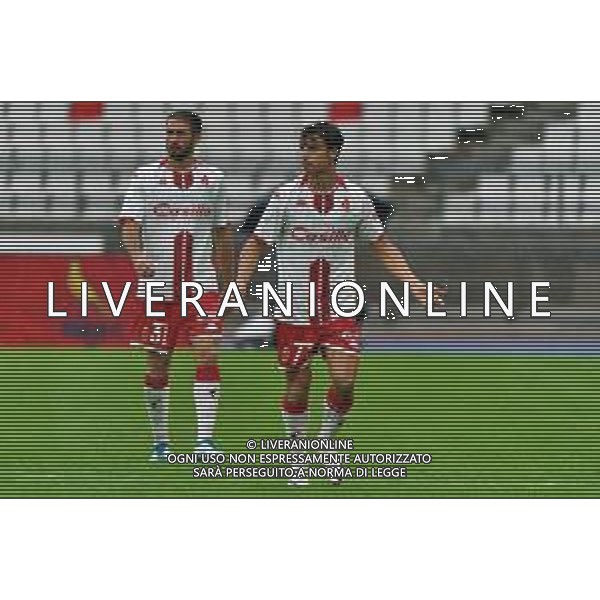 Gregorio Morachioli of SSC Bari and Giacomo Ricci of SSC Bari during the Italian Serie B match SSC Bari vs Modena FC on October 21, 2023 at the San Nicola stadium in Bari, Italy. Photo by Emmanuele Mastrodonato/ag. Aldo Liverani sas