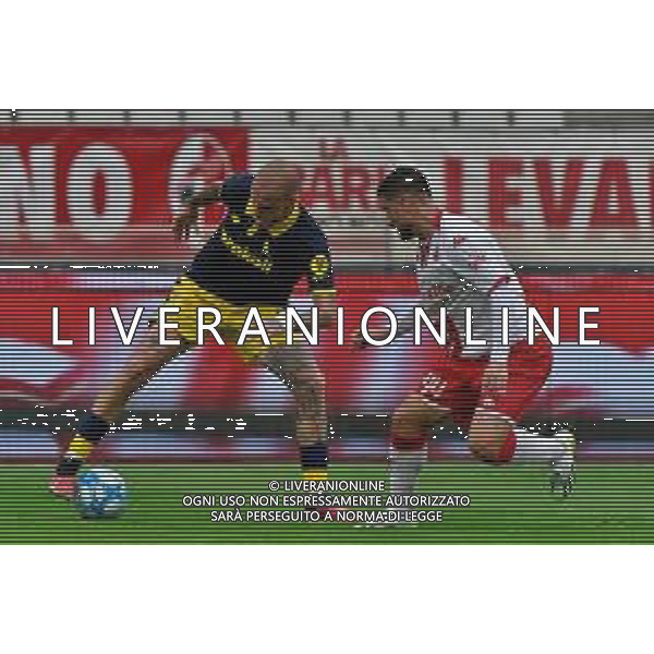 Antonio Palumbo of Modena FC and Gennaro Acampora of SSC Bari during the Italian Serie B match SSC Bari vs Modena FC on October 21, 2023 at the San Nicola stadium in Bari, Italy. Photo by Emmanuele Mastrodonato/ag. Aldo Liverani sas