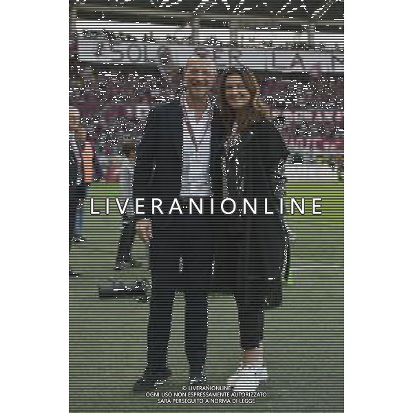 Torino 21.10.2023 Stadio Grande Torino ©Manuela Viganti/Agenzia Aldo Liverani Torino vs Inter Campionato Calcio Serie A TIM 2023/2024 9a giornata Nella foto: amadeus con la moglie giovanna civitillo